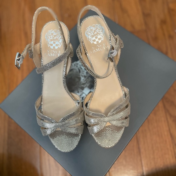 Vince Camuto Metallic Taupe High Heels - Picture 2 of 10